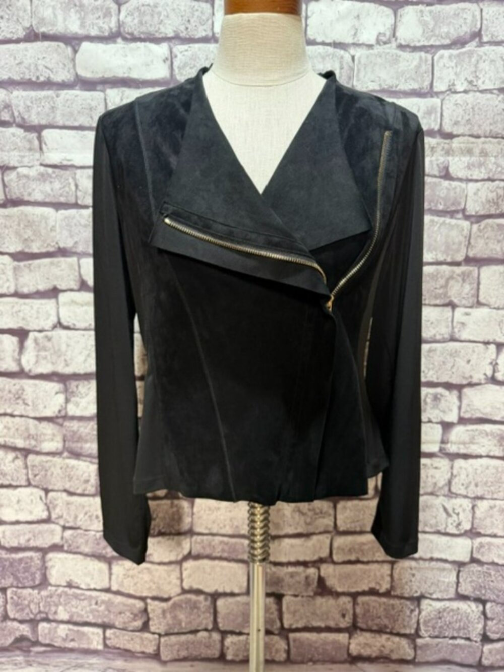 Calvin Klein Black Asymmetrical Zip Jacket Size L